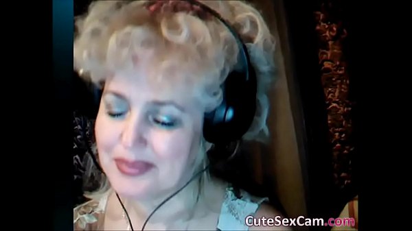 Shy Blonde Mature Russian Wife Masturbating on Webcam XXX Video image